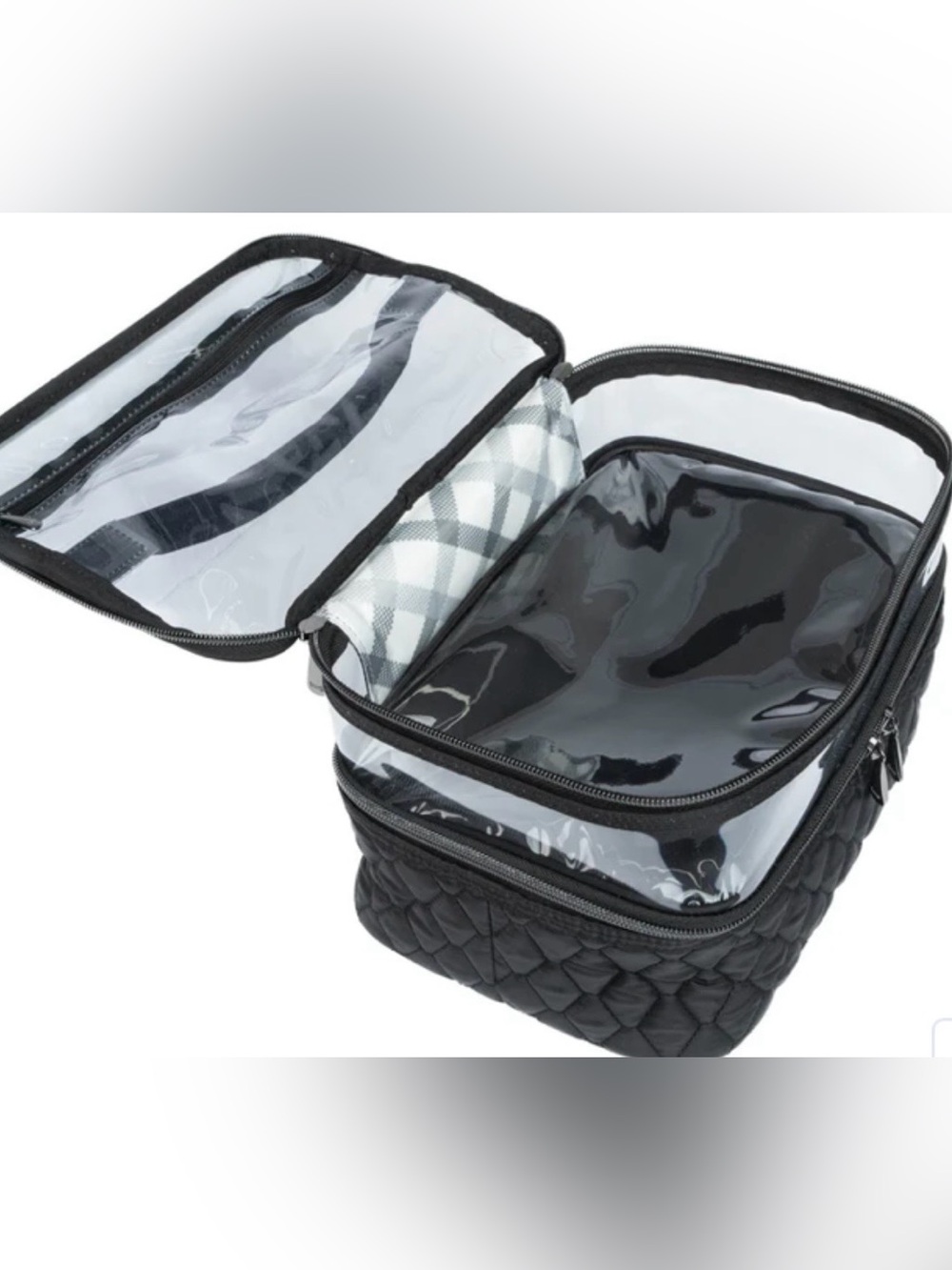 Whoosh Quilted Clear Top Cosmetic Case. Black. NWT - Picture 5 of 10
